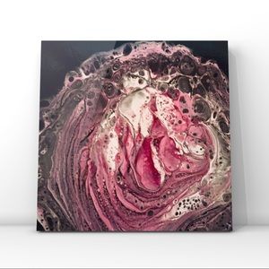 Rose Acrylic Pour 10 x 10 Canvas